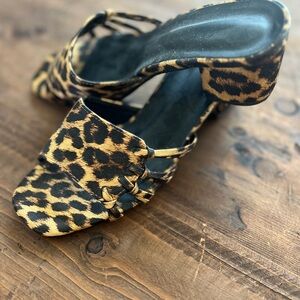 Leopard Print Women's slide Heels Size 7” Heel height 2”